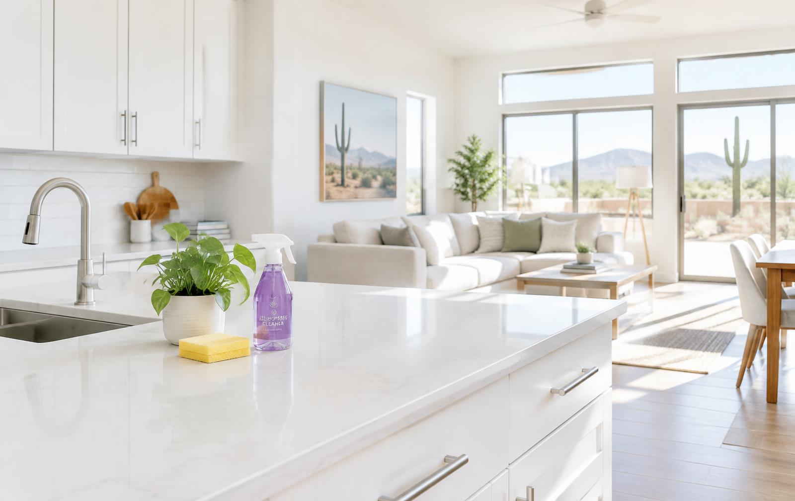 Bright, freshly cleaned Arizona kitchen